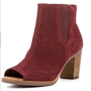 Toms perforated suede ankle booties